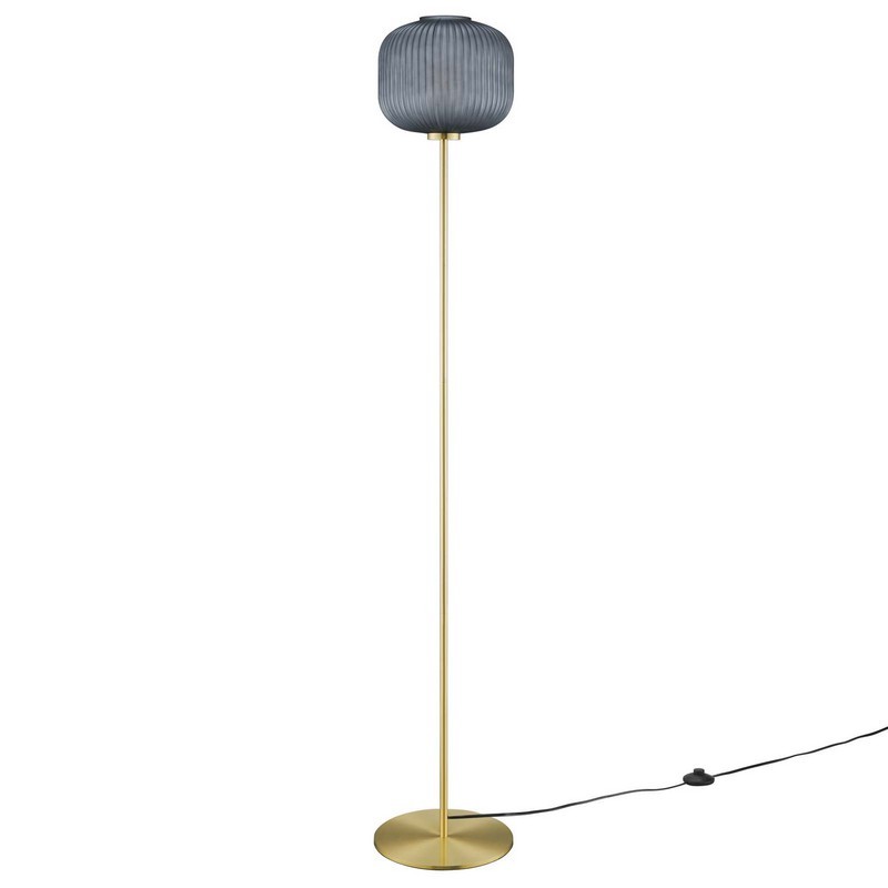 MODWAY EEI-5623 REPRISE 11 INCH GLASS SPHERE GLASS AND METAL FLOOR LAMP