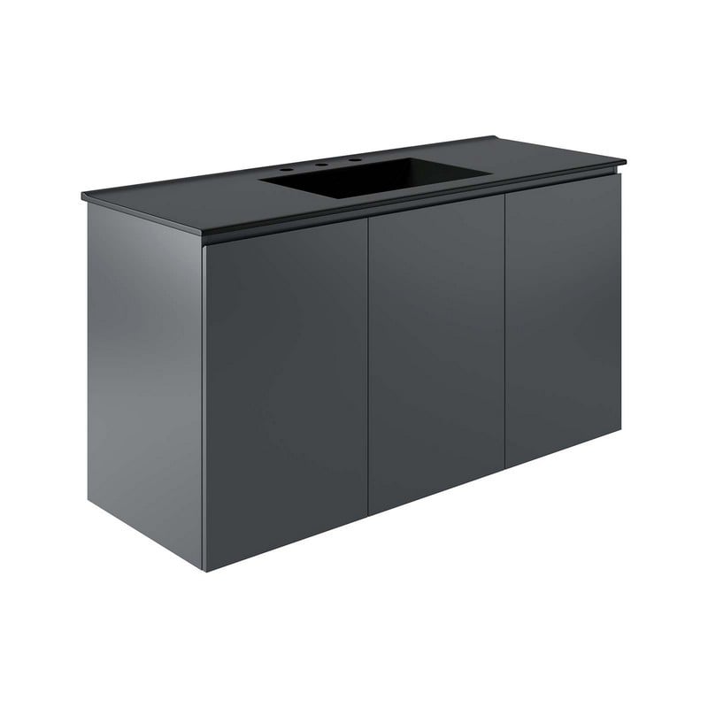 MODWAY EEI-5780 BRYN 48 INCH WALL-MOUNT BATHROOM VANITY