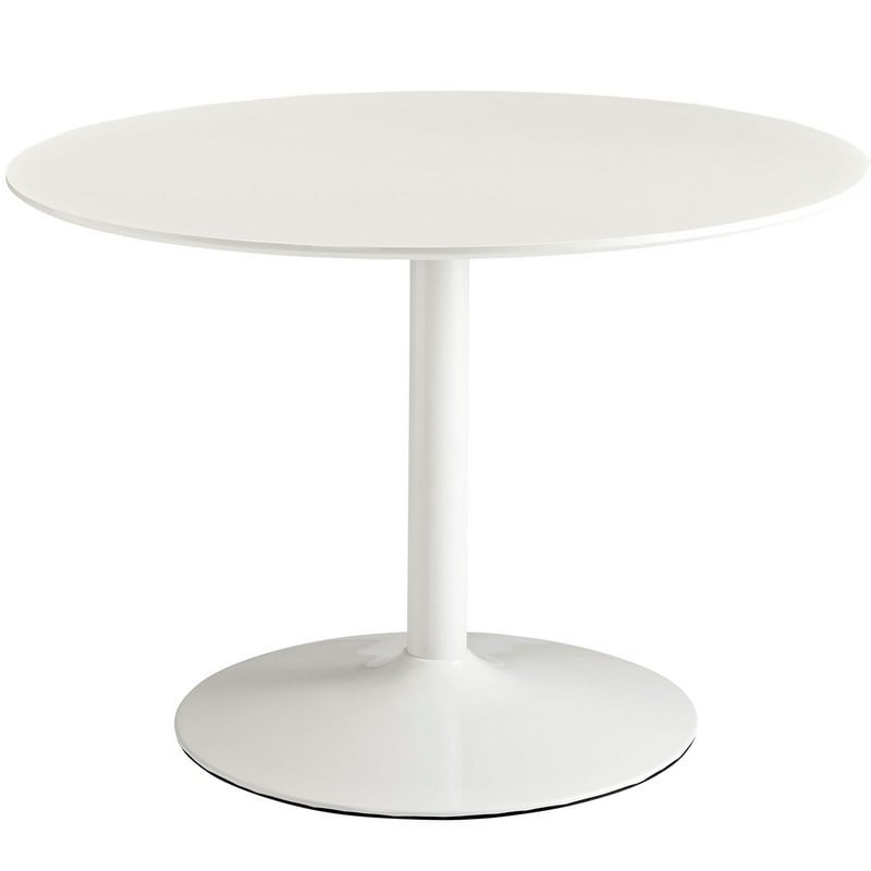 MODWAY EEI-785-WHI REVOLVE 43 1/2 INCH ROUND WOOD DINING TABLE