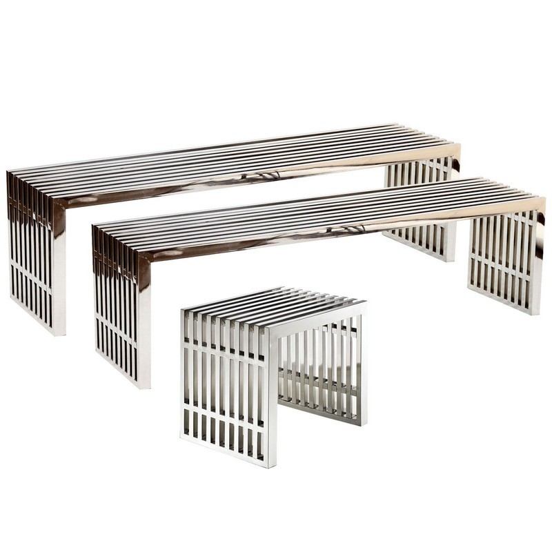 MODWAY EEI-867 GRIDIRON 60 INCH BENCHES SET OF 3