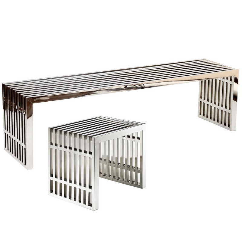 MODWAY EEI-868 GRIDIRON 19 1/2 INCH BENCHES SET OF 2