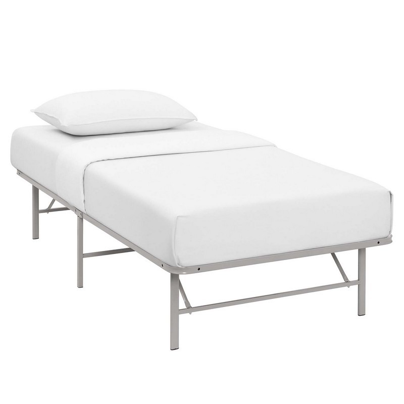 MODWAY MOD-5427-GRY HORIZON 75 INCH TWIN STAINLESS STEEL BED FRAME