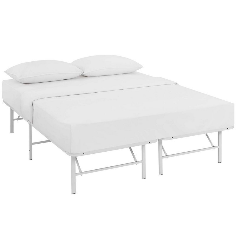 MODWAY MOD-5428-WHI HORIZON 75 INCH FULL STAINLESS STEEL BED FRAME