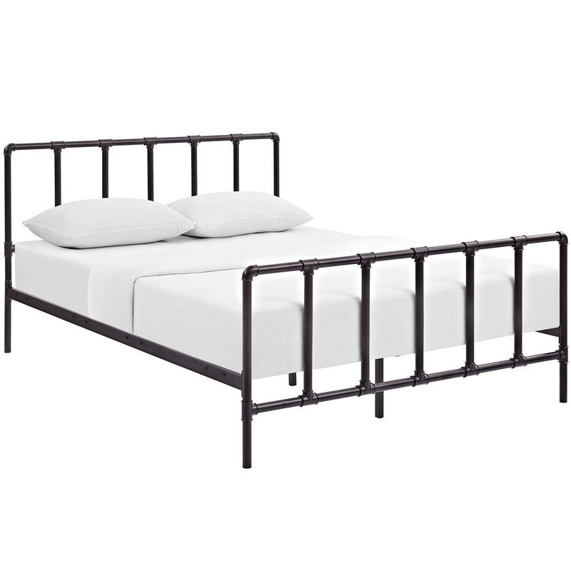 MODWAY MOD-5437 DOWER 84 INCH QUEEN STAINLESS STEEL BED