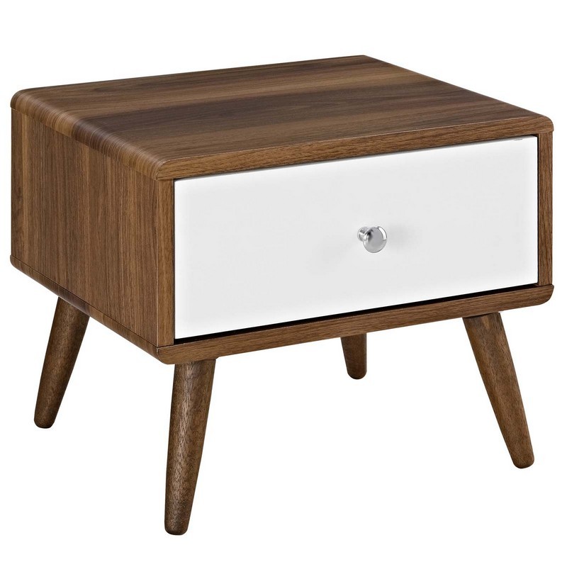 MODWAY MOD-5731-WAL-WHI TRANSMIT 19 INCH NIGHTSTAND
