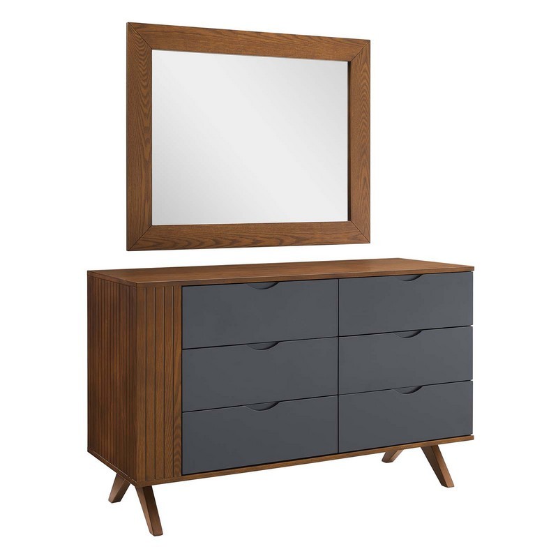 MODWAY MOD-6950-WAL DYLAN 47 INCH DRESSER AND MIRROR
