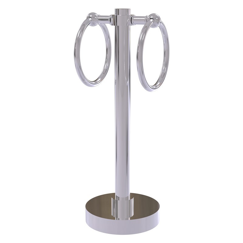 ALLIED BRASS 953 5 INCH VANITY TOP 2 TOWEL RING GUEST TOWEL HOLDER