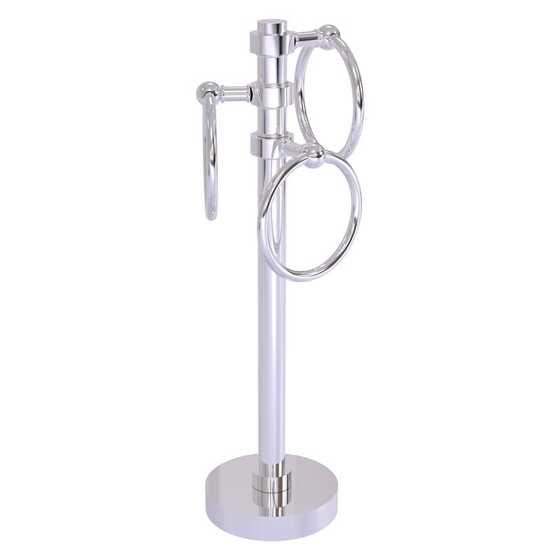 ALLIED BRASS 983 5 INCH VANITY TOP 3 TOWEL RING GUEST TOWEL HOLDER