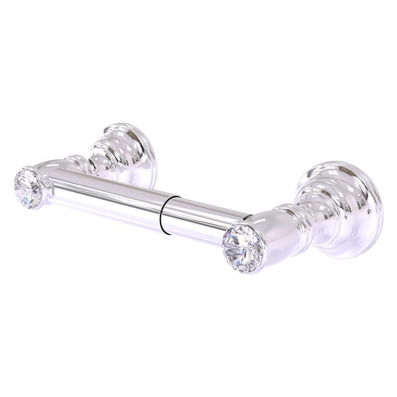 ALLIED BRASS CC-24 CAROLINA CRYSTAL 8 INCH 2 POST TOILET TISSUE HOLDER