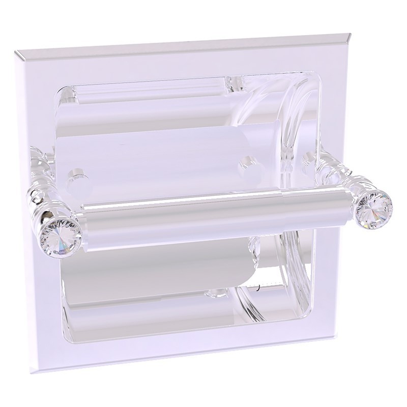 ALLIED BRASS CC-24C CAROLINA CRYSTAL 6 1/8 INCH RECESSED TOILET PAPER HOLDER