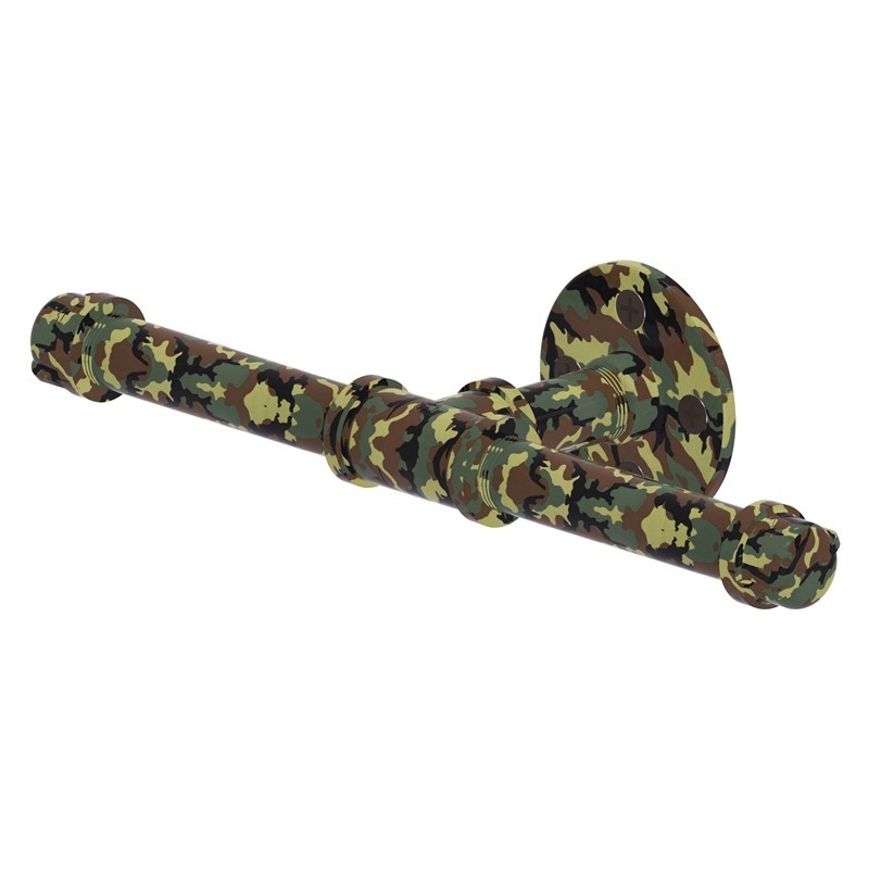 ALLIED BRASS CM-P-160-DTP-PT1 CAMO 12 1/4 INCH DOUBLE ROLL TOILET PAPER HOLDER - MILITARY CAMO
