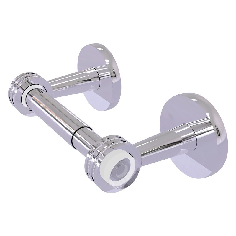 ALLIED BRASS CV-24D CLEARVIEW 8 1/8 INCH TWO POST TOILET TISSUE HOLDER WITH DOTTED ACCENTS