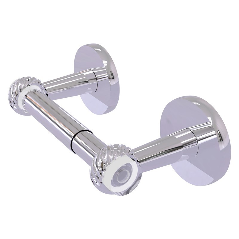 ALLIED BRASS CV-24T CLEARVIEW 8 1/8 INCH TWO POST TOILET TISSUE HOLDER WITH TWISTED ACCENTS