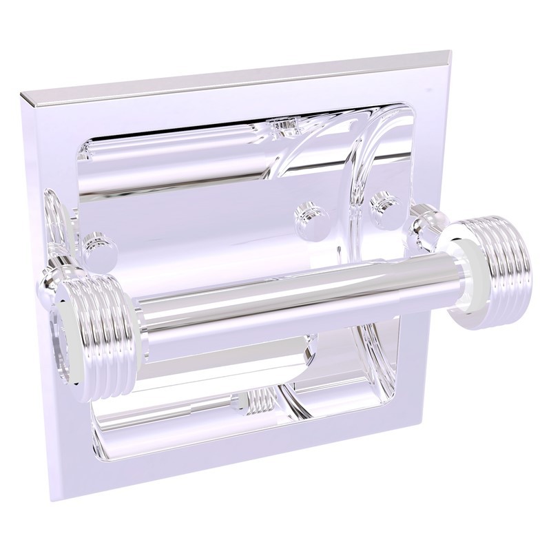 ALLIED BRASS PG-24CG PACIFIC GROVE 6 1/4 INCH RECESSED TOILET PAPER HOLDER WITH GROOVED ACCENTS