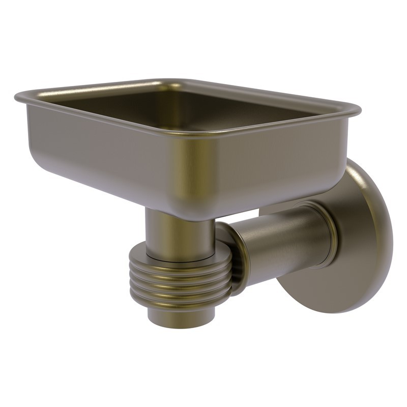 ALLIED BRASS 2032G CONTINENTAL 4 1/2 INCH WALL MOUNTED SOAP DISH HOLDER WITH GROOVED ACCENTS