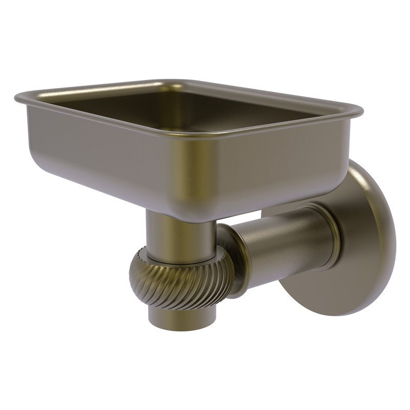 ALLIED BRASS 2032T CONTINENTAL 4 1/2 INCH WALL MOUNTED SOAP DISH HOLDER WITH TWIST ACCENTS