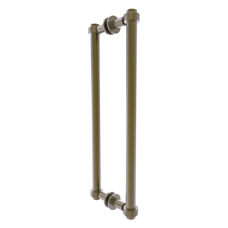 ALLIED BRASS 404G-18BB 19 3/8 INCH BACK TO BACK SHOWER DOOR PULL WITH GROOVED ACCENT