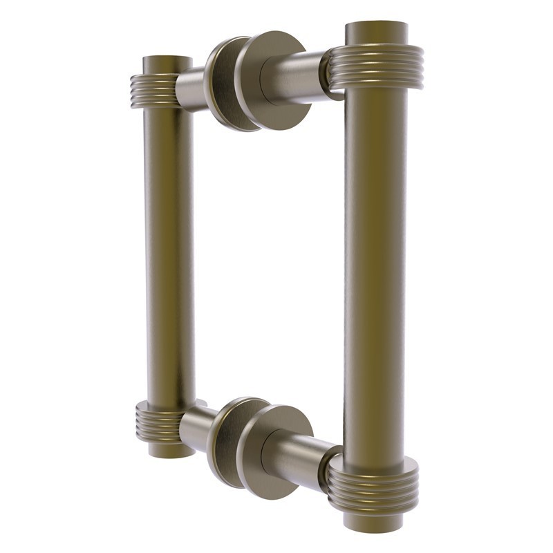 ALLIED BRASS 404G-6BB 7 3/8 INCH BACK TO BACK SHOWER DOOR PULL WITH GROOVED ACCENT