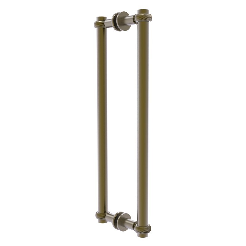 ALLIED BRASS 404T-18BB 19 3/8 INCH BACK TO BACK SHOWER DOOR PULL WITH TWISTED ACCENT
