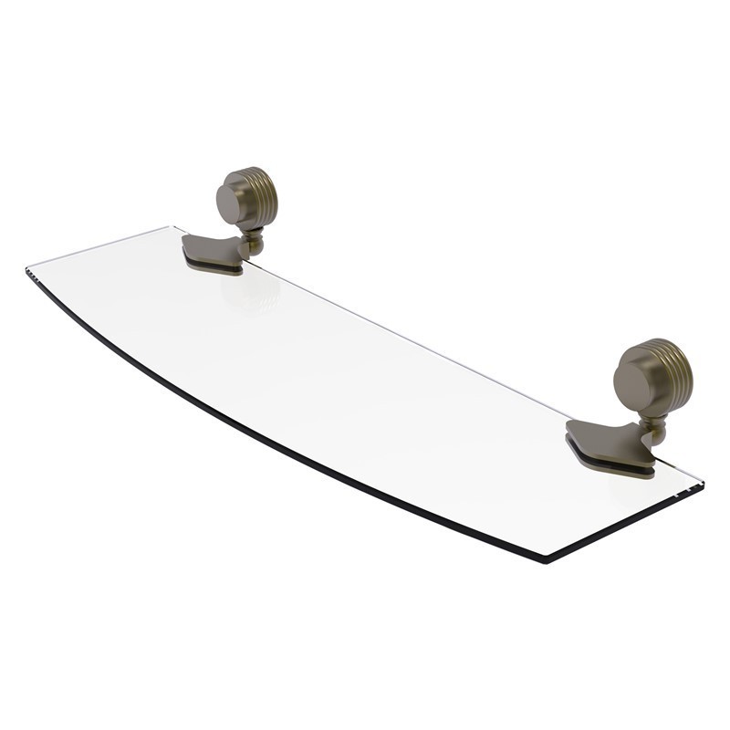 ALLIED BRASS 433G/18 VENUS 18 INCH GLASS SHELF WITH GROOVED ACCENTS