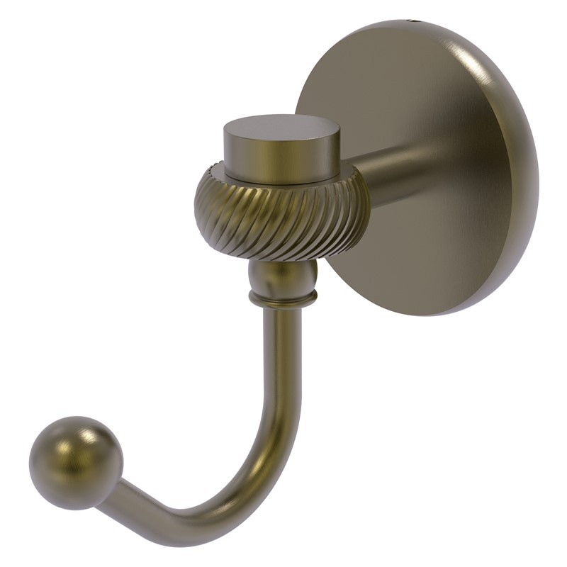 ALLIED BRASS 7120T SATELLITE ORBIT ONE 2 3/4 INCH ROBE HOOK WITH TWISTED ACCENTS