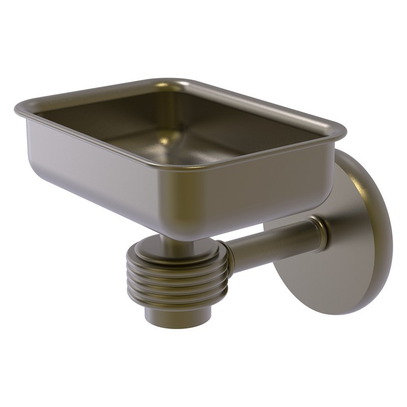 ALLIED BRASS 7132G SATELLITE ORBIT ONE 4 1/2 INCH WALL MOUNTED SOAP DISH WITH GROOVED ACCENTS