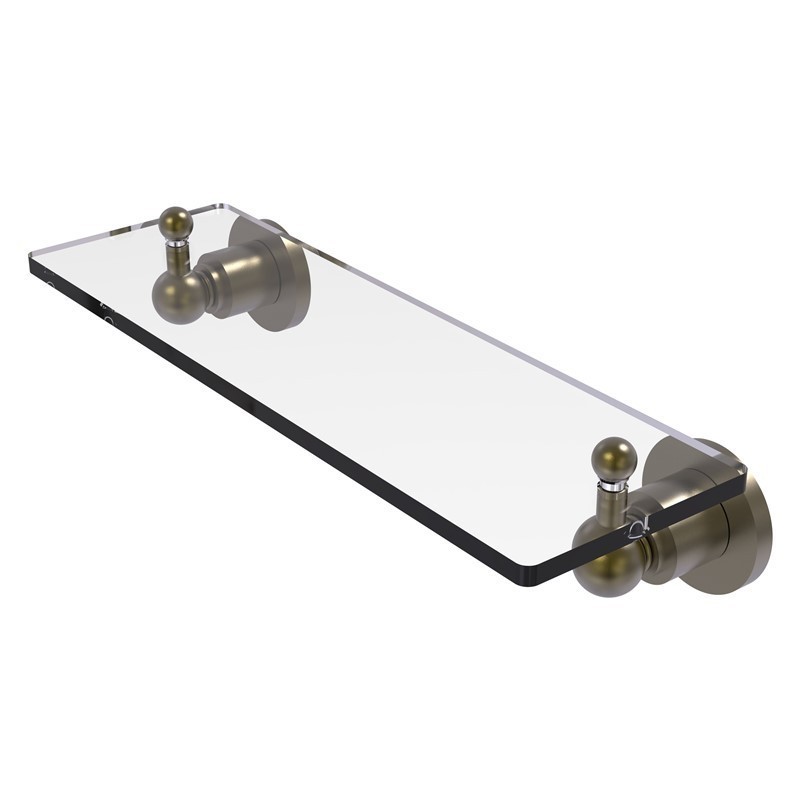 ALLIED BRASS AP-1/16 ASTOR PLACE 16 INCH GLASS VANITY SHELF WITH BEVELED EDGES