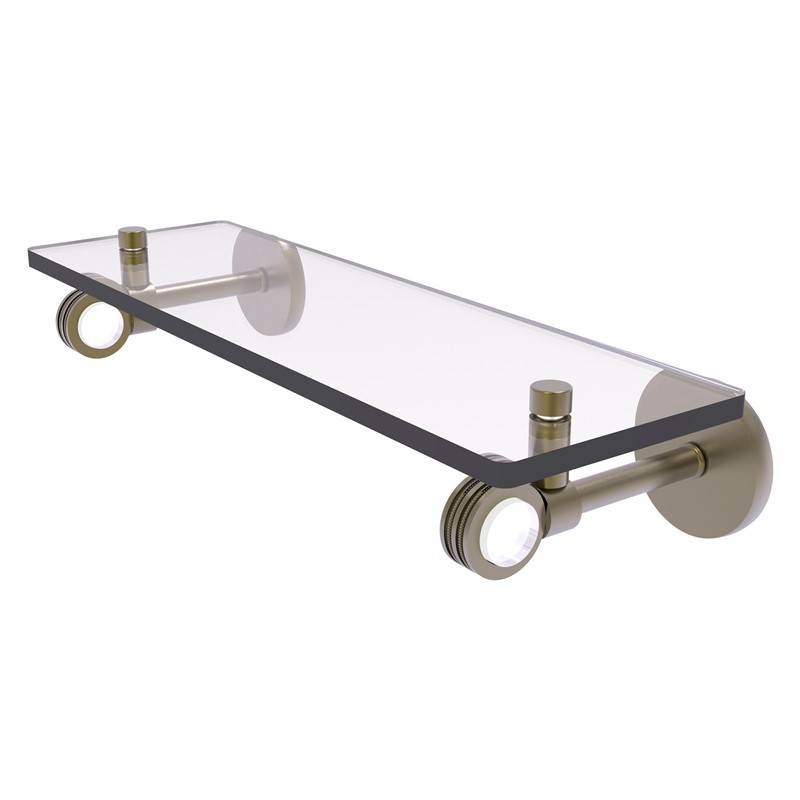 ALLIED BRASS CV-1D-16 CLEARVIEW 16 INCH GLASS SHELF WITH DOTTED ACCENTS