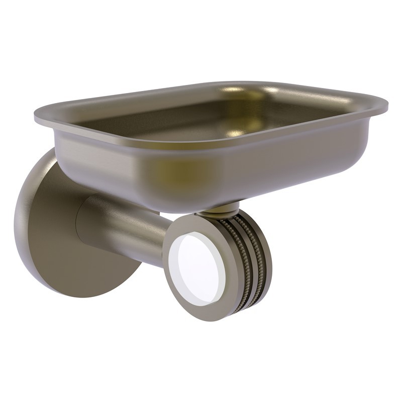 ALLIED BRASS CV-32D CLEARVIEW 4 3/8 INCH WALL MOUNTED SOAP DISH HOLDER WITH DOTTED ACCENTS