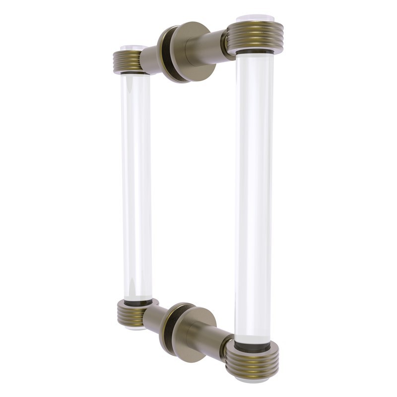 ALLIED BRASS CV-406G-8BB CLEARVIEW 9 INCH BACK TO BACK SHOWER DOOR PULL WITH GROOVED ACCENTS