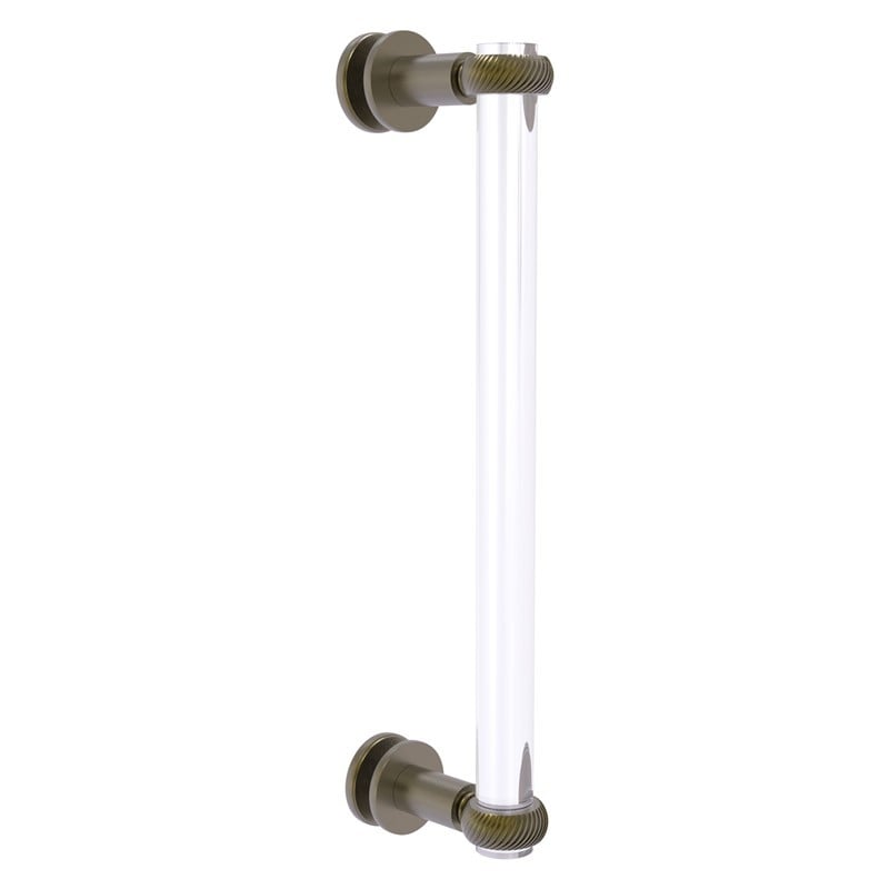 ALLIED BRASS CV-407T-12SM CLEARVIEW 13 INCH SINGLE SIDE SHOWER DOOR PULL WITH TWISTED ACCENTS