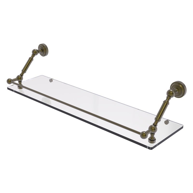 ALLIED BRASS DT-1-30-GAL DOTTINGHAM 30 INCH FLOATING GLASS SHELF WITH GALLERY RAIL