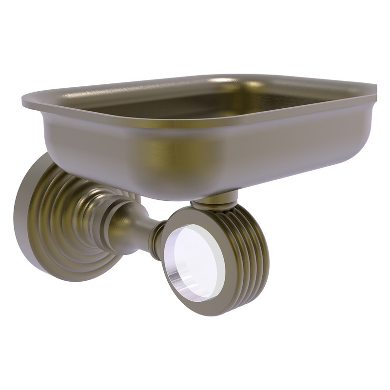 ALLIED BRASS PG-32G PACIFIC GROVE 4 3/8 INCH WALL MOUNTED SOAP DISH HOLDER WITH GROOVED ACCENTS