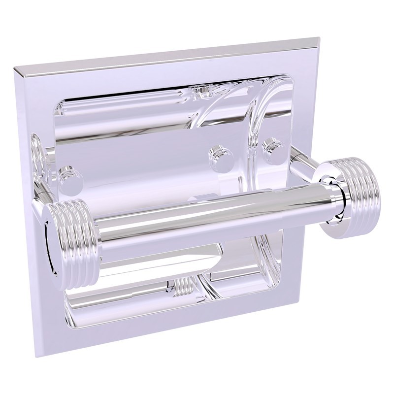 ALLIED BRASS 2024-CG CONTINENTAL 6 1/4 INCH RECESSED TOILET TISSUE HOLDER WITH GROOVED ACCENTS