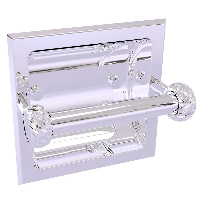 ALLIED BRASS 2024-CT CONTINENTAL 6 1/4 INCH RECESSED TOILET TISSUE HOLDER WITH TWISTED ACCENTS