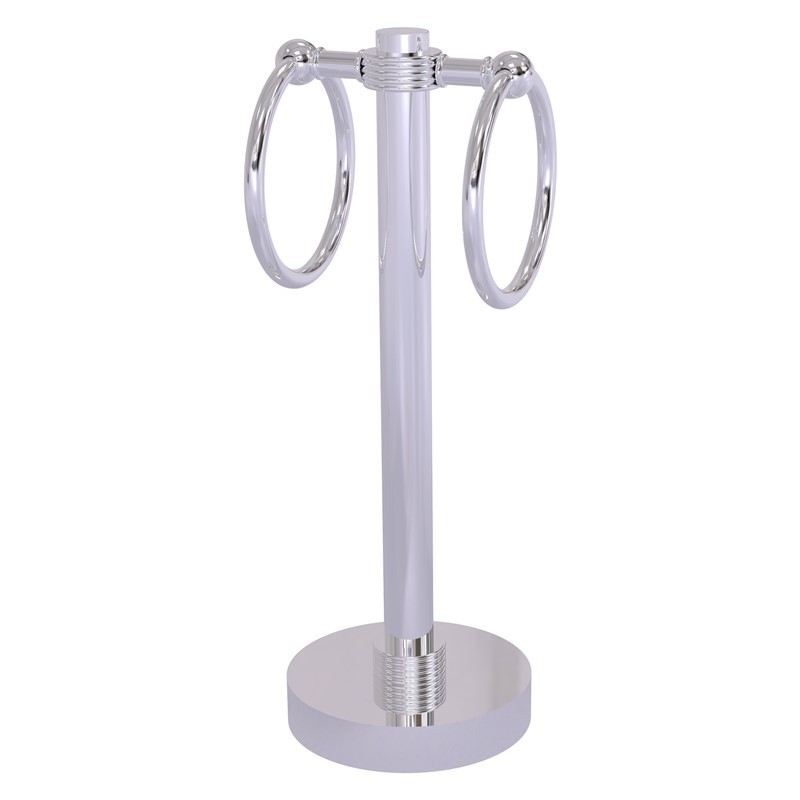 ALLIED BRASS 953G 5 INCH VANITY TOP 2 TOWEL RING GUEST TOWEL HOLDER WITH GROOVED ACCENTS