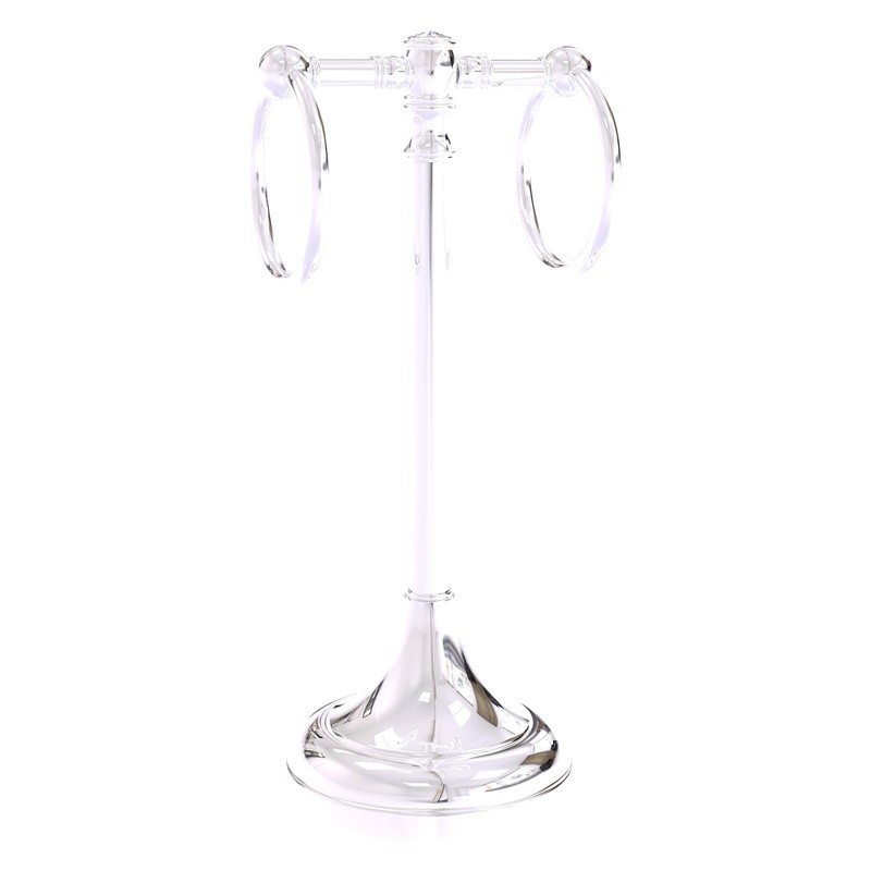 ALLIED BRASS CC-53 CAROLINA CRYSTAL 5 1/2 INCH 2 RING GUEST TOWEL STAND