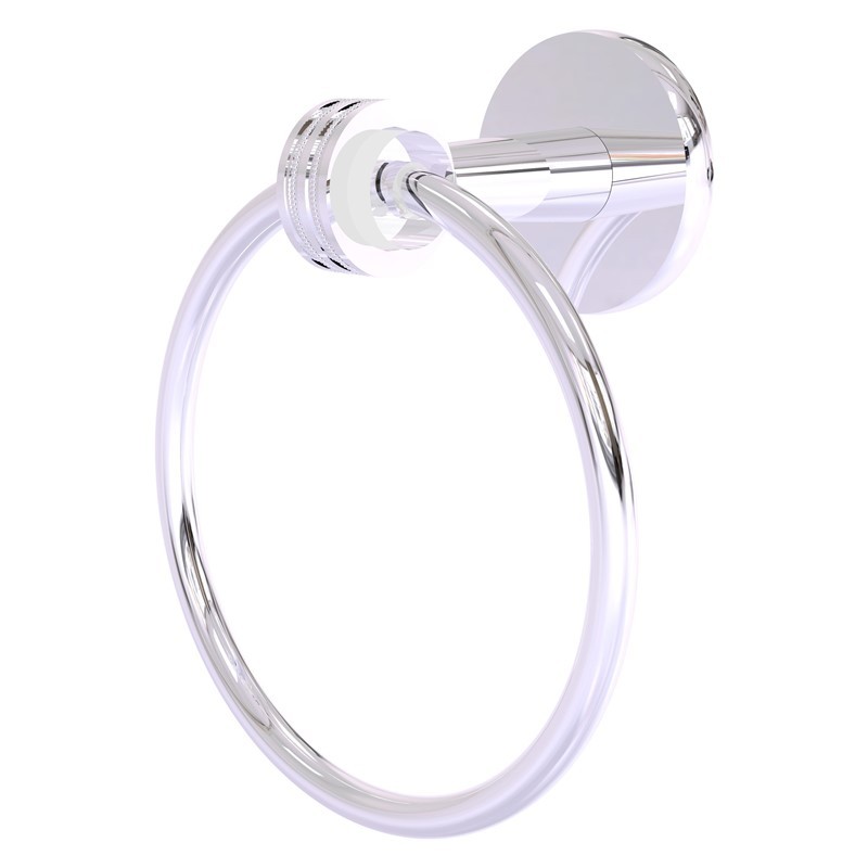 ALLIED BRASS CV-16D CLEARVIEW 6 INCH TOWEL RING WITH DOTTED ACCENTS