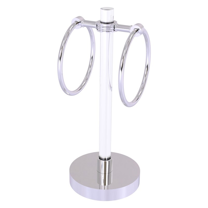 ALLIED BRASS CV-GTRSD-10 CLEARVIEW 6 INCH VANITY TOP GUEST TOWEL RING WITH DOTTED ACCENTS