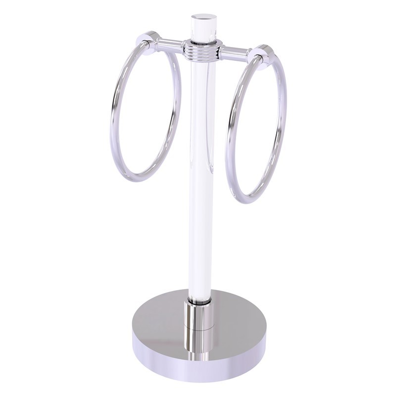 ALLIED BRASS CV-GTRSG-10 CLEARVIEW 6 INCH VANITY TOP GUEST TOWEL RING WITH GROOVED ACCENTS