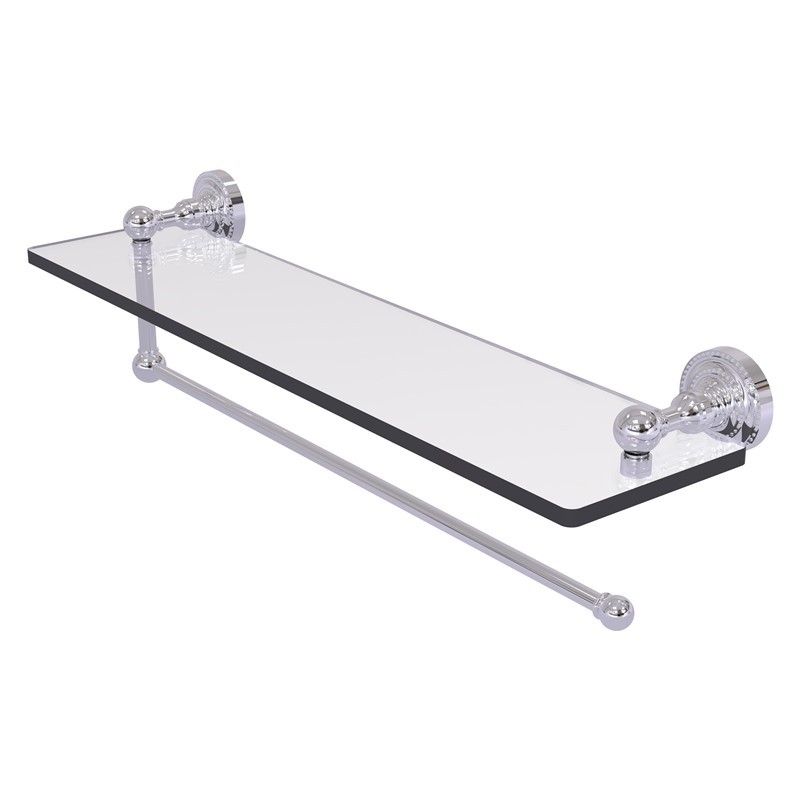 ALLIED BRASS DT-1PT/22 DOTTINGHAM 22 INCH PAPER TOWEL HOLDER WITH GLASS SHELF AND TWISTED ACCENTS