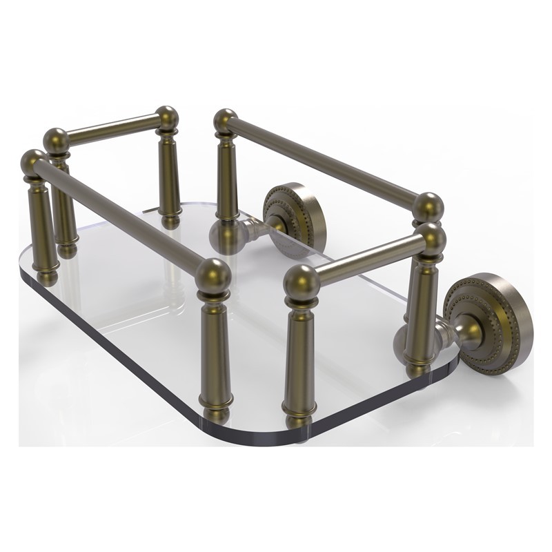 ALLIED BRASS DT-GT-5 DOTTINGHAM 10 1/4 INCH WALL MOUNTED GLASS GUEST TOWEL TRAY