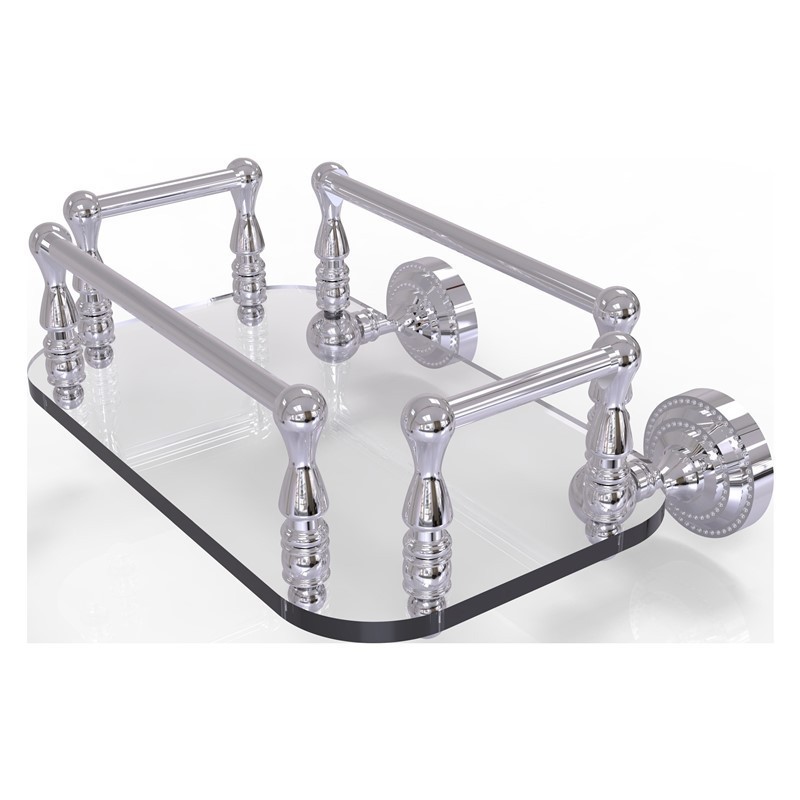 ALLIED BRASS DT-GT-6 DOTTINGHAM 10 1/4 INCH WALL MOUNTED GLASS GUEST TOWEL TRAY