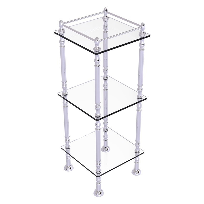 ALLIED BRASS ET-14X143TGL 14 INCH THREE TIER ETAGERE WITH SHELVES