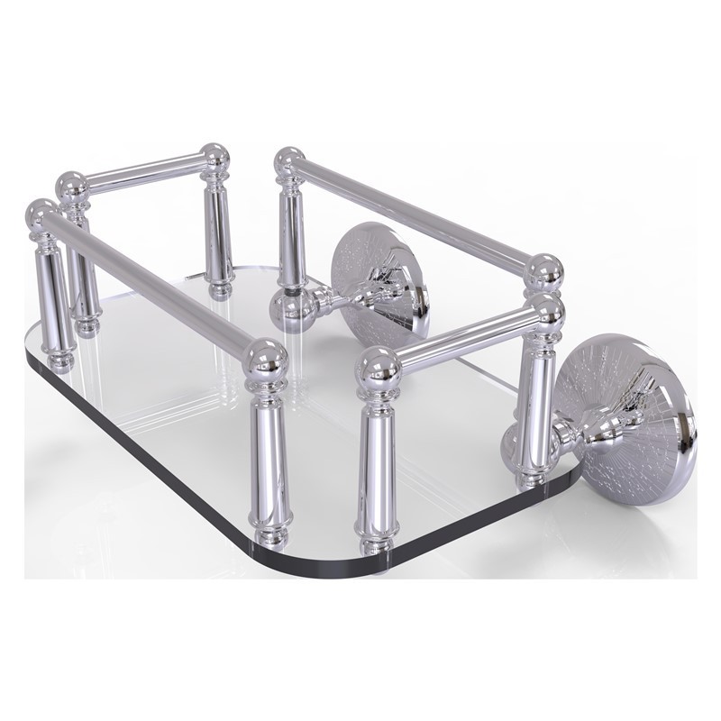ALLIED BRASS MC-GT-5 MONTE CARLO 10 1/4 INCH WALL MOUNTED GLASS GUEST TOWEL TRAY