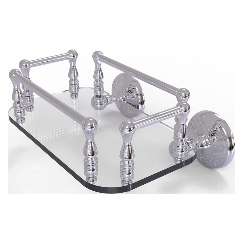 ALLIED BRASS MC-GT-6 MONTE CARLO 10 1/4 INCH WALL MOUNTED GLASS GUEST TOWEL TRAY