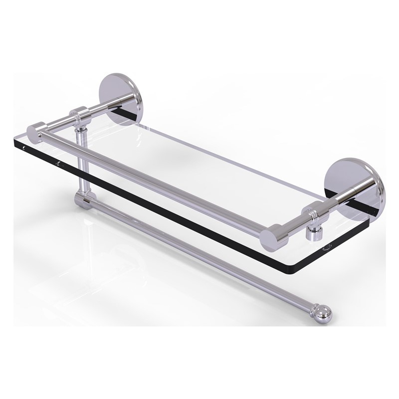 ALLIED BRASS P1000-1PT/16-GAL PRESTIGE SKYLINE 16 INCH PAPER TOWEL HOLDER WITH GALLERY GLASS SHELF AND TWISTED ACCENTS