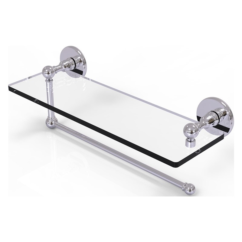 ALLIED BRASS P1000-1PT/16 PRESTIGE SKYLINE 16 INCH PAPER TOWEL HOLDER WITH GLASS SHELF AND TWISTED ACCENTS
