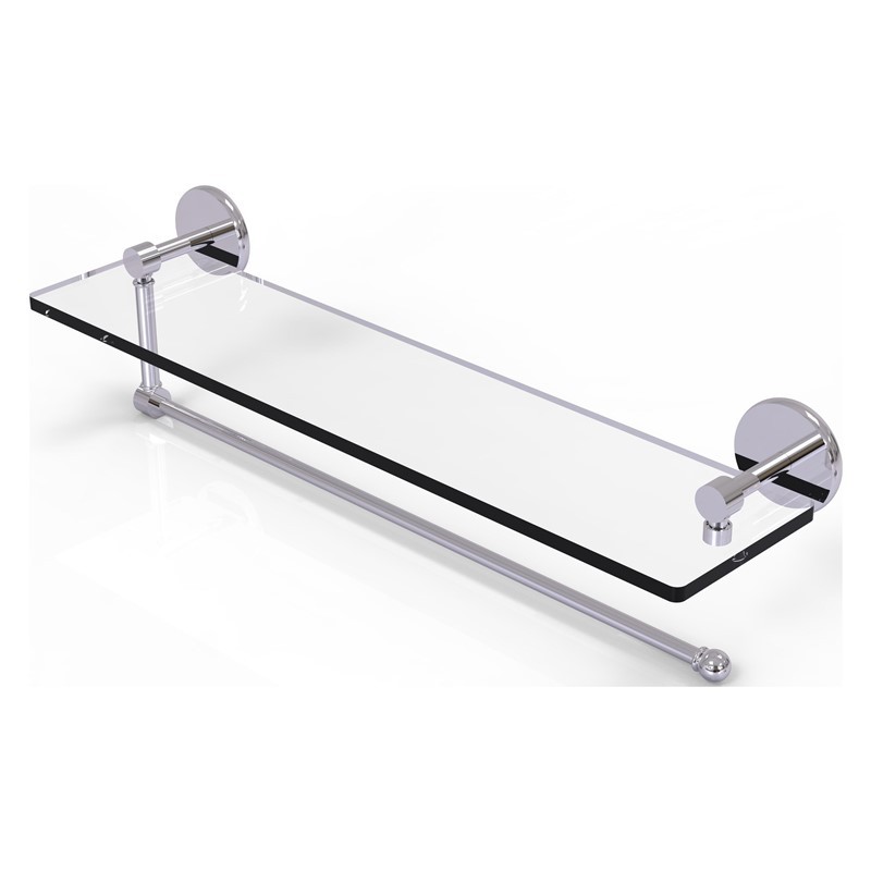 ALLIED BRASS P1000-1PT/22 PRESTIGE SKYLINE 22 INCH PAPER TOWEL HOLDER WITH GLASS SHELF AND TWISTED ACCENTS
