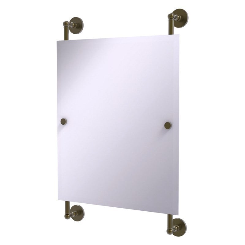 ALLIED BRASS P1000-27-92 PRESTIGE SKYLINE 21 INCH RECTANGULAR FRAMELESS RAIL MOUNTED MIRROR